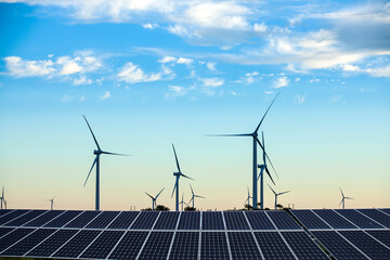 Solar photovoltaic panels and wind turbines