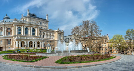 Fountain on the Theater Square in Odessa, Ukraine