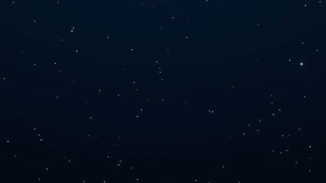 Starry night sky, starry night, dark blue background with starlight sparkles twinkling and blinking in universe space. 4k looped animation