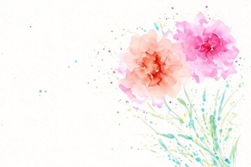 Watercolor floral background in pastel colors, AI generated image 