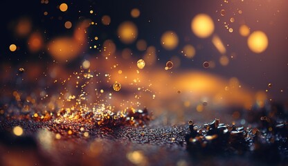 Sparkling Luxury: Glitter, Bokeh Sparkles, and Particles. Generative AI