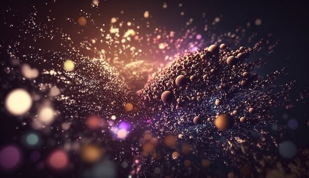Sparkling Luxury: Glitter, Bokeh Sparkles, and Particles. Generative AI
