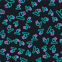 Line Solution to the problem in psychology icon isolated seamless pattern on black background. Puzzle. Therapy for mental health. Vector