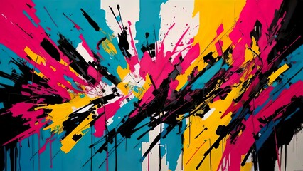 A abstract painting with bold brush strokes and vibrant colors bg 18