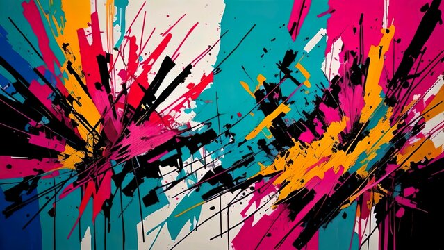 A abstract painting with bold brush strokes and vibrant colors bg 9 © Ebad