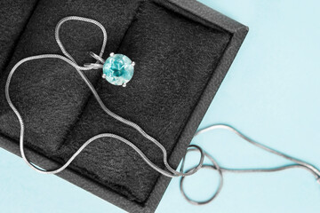 Topaz necklace in a box