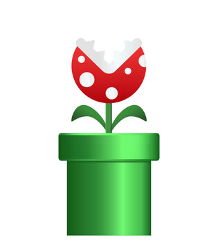 Piranha Plant For Mario Bros.Pipes. Warp Pipes Super Mario Games.  