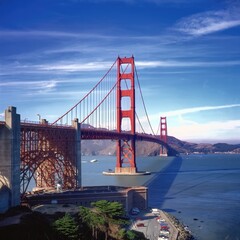 晴天サンフランシスコの美しいゴールデン ゲート ブリッジ