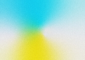 質感のある水色と黄色の爽やかなノイズ入りグラデーション背景。Textured light blue and yellow gradient background with refreshing noise