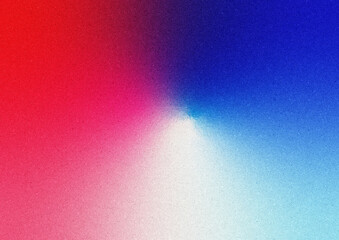 質感のある赤や青のノイズ入りグラデーション背景。Gradient background with textured red and blue noise.