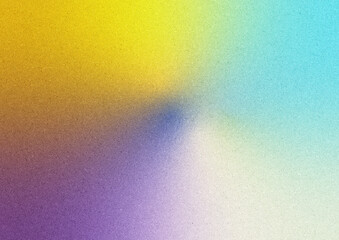 質感のある青や黄色のノイズ入りグラデーション背景。Textured blue and yellow noise gradient background.