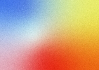 質感のあるカラフルなノイズ入りグラデーション背景。Gradient background with textured colorful noise.
