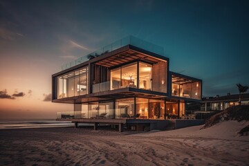Modern Beach Villa Generative AI