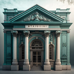 Obraz premium Bank facade. Generative AI.
