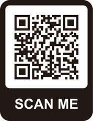 QR code scan icon. Scan me frame. QR code scan for smartphone. QR code for mobile app, payment and identification. Vector illustration.