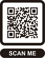 QR code scan icon. Scan me frame. QR code scan for smartphone. QR code for mobile app, payment and identification. Vector illustration.