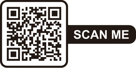 QR code scan icon. Scan me frame. QR code scan for smartphone. QR code for mobile app, payment and identification. Vector illustration.