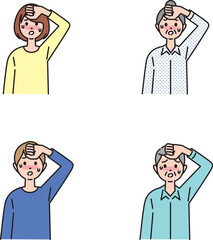 発熱（風邪）で体調不良の男女