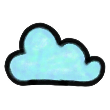 cloud easy art cartoon characters black edge  
