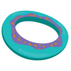 Donut floaty. Pool float donut shape illustration