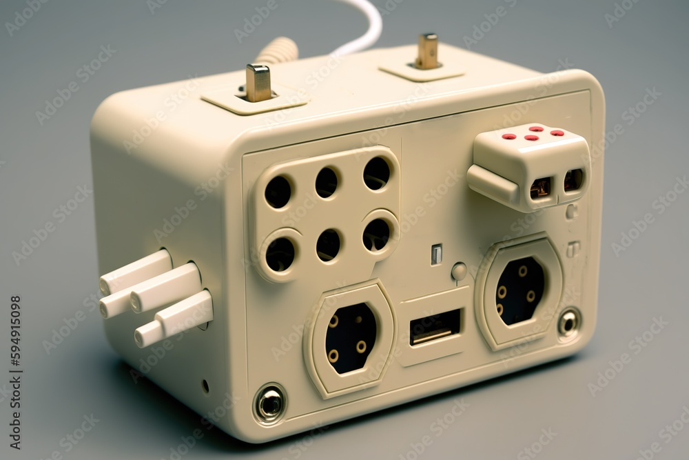 Poster connector for the computer, adapter, and audio jacks generative ai