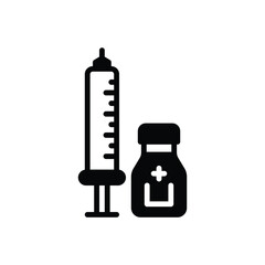 Black solid icon for vaccine 