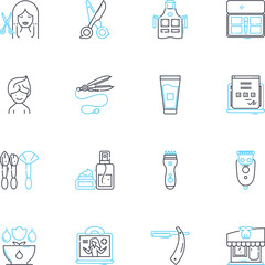 Pure bliss linear icons set. Serenity, Tranquility, Euphoria, Utopia, Perfection, Nirvana, Ecstasy line vector and concept signs. Harmony,Rapture,Delight outline illustrations