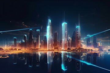 Obraz na płótnie Canvas Experience the future of networking with Metaverse City Data clipart. This cyber-inspired design blends technology, futuristic aesthetics, and network-themed elements.