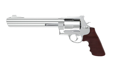 Vintage revolver gun isolated background