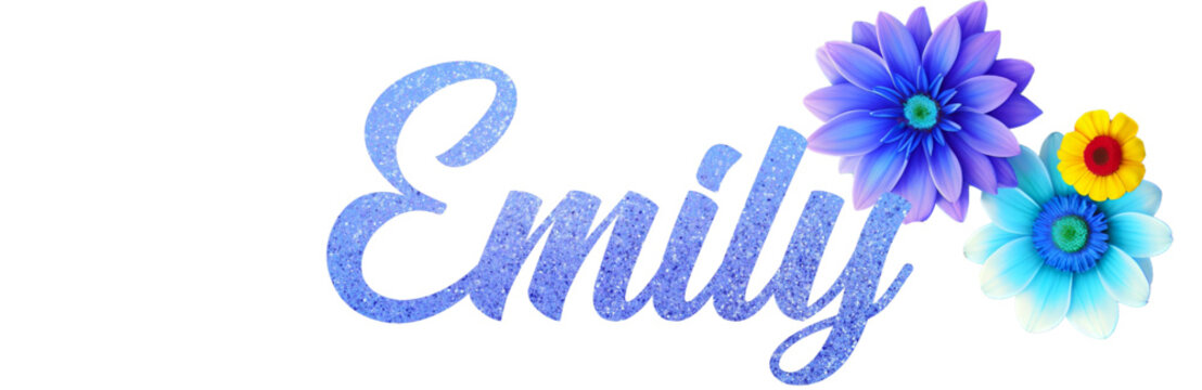 Emily - light violet - glitter with flowers - ideal for website, email, presentation, greeting, placard, banner, postcard, card, logo, print, slide, tag, book