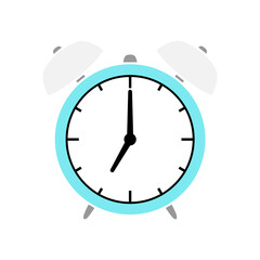 Alarm clock icon on transparent  background. Simple flat illustration.