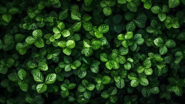 Small Green Leaves Pattern, Image Ai Generated
