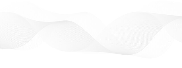 Gray and white abstract background with flowing particles. Digital future technology concept. Abstract white paper wave background and abstract gradient and white wave curve lines.	
