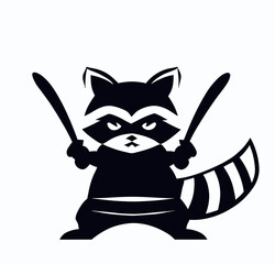 Ninja Racoon Vector Art