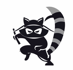 Ninja Racoon Vector Art