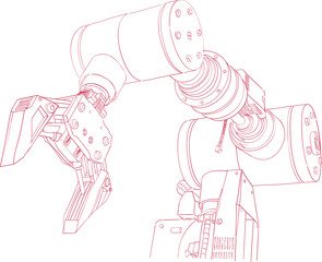 robotic arm vector illustration