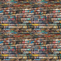 Old rough colorful bright tapes. AI generative illustration.