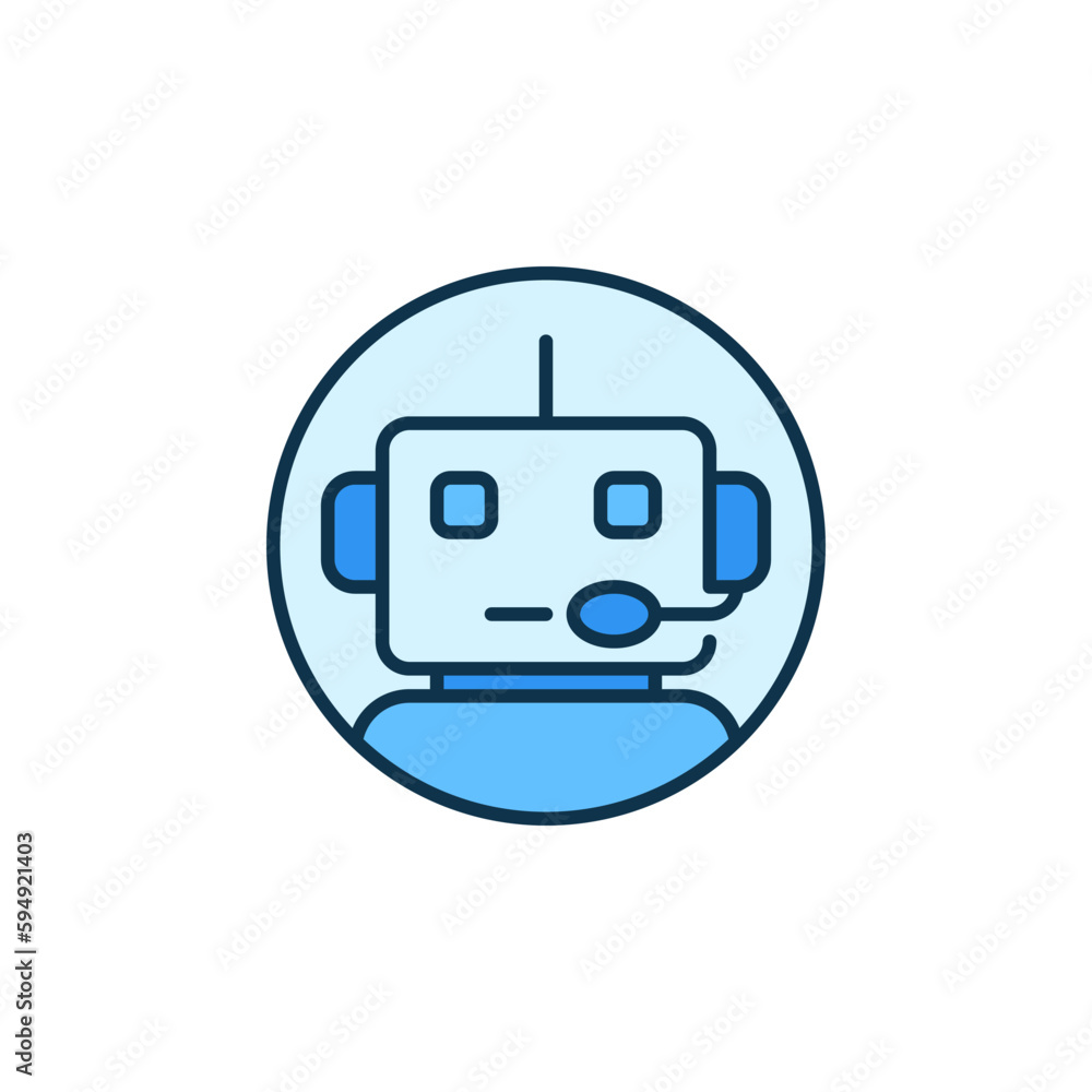 Poster circle with robot chatbot vector concept colored icon