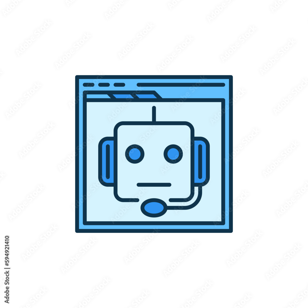 Poster internet or web chatbot vector concept colored icon or sign