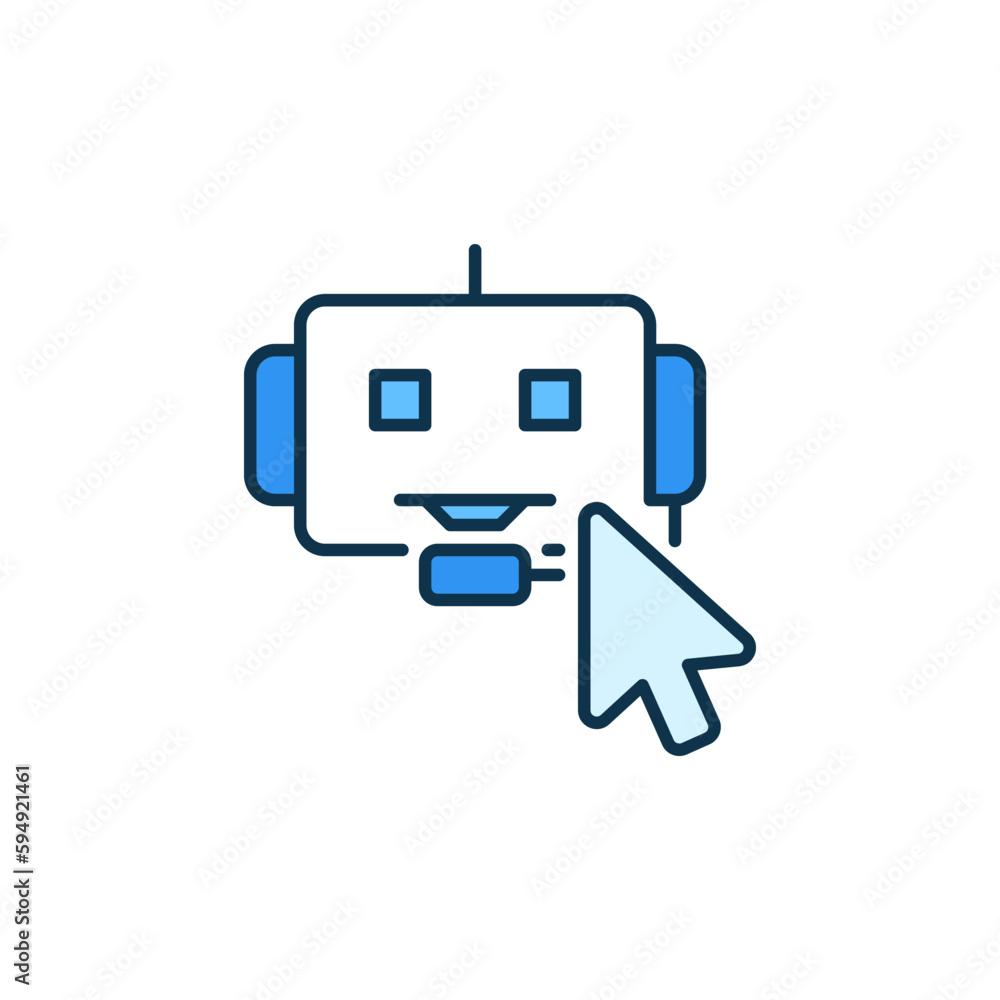 Poster Chatbot with Mouse Cursor vector concept colored icon