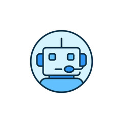 Circle with Robot Chatbot vector concept colored icon