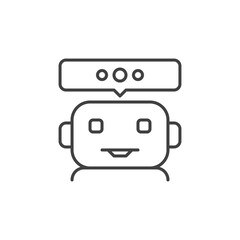 Cute Chatbot vector Online Chat Conversation concept line icon