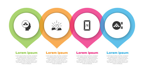 Set Gold bars, 24k and Jewelry store. Business infographic template. Vector