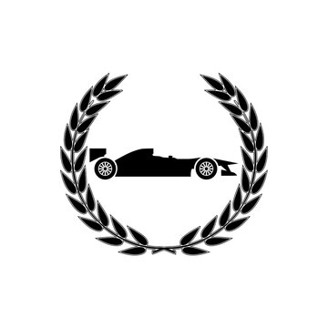 Formula one racing car icon isolated on transparent background