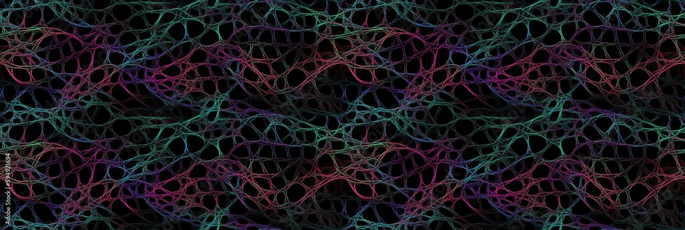 Poster colorful embossed mesh representing internet connections, cloud computing and neural network. ai gen