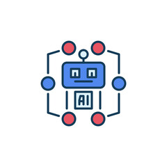 Artificial Intelligence AI Robot vector concept colored icon