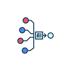 Artificial Intelligence AI Generation vector concept colored icon
