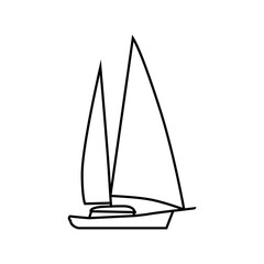 Sailboat icon vector. yacht illustration sign. sailing ship symbol. sailfish logo.