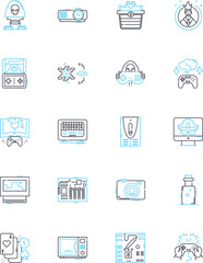Flower arrangements linear icons set. Bouquet, Floristry, Posy, Centerpiece, Corsage, Boutonniere, Petals line vector and concept signs. Decorations,Weddings,Birthdays outline illustrations