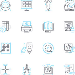 Media world linear icons set. Television, Journalism, Broadcasting, Newspapers, Magazines, Radio, Cinema line vector and concept signs. Streaming,Photography,Advertising outline illustrations